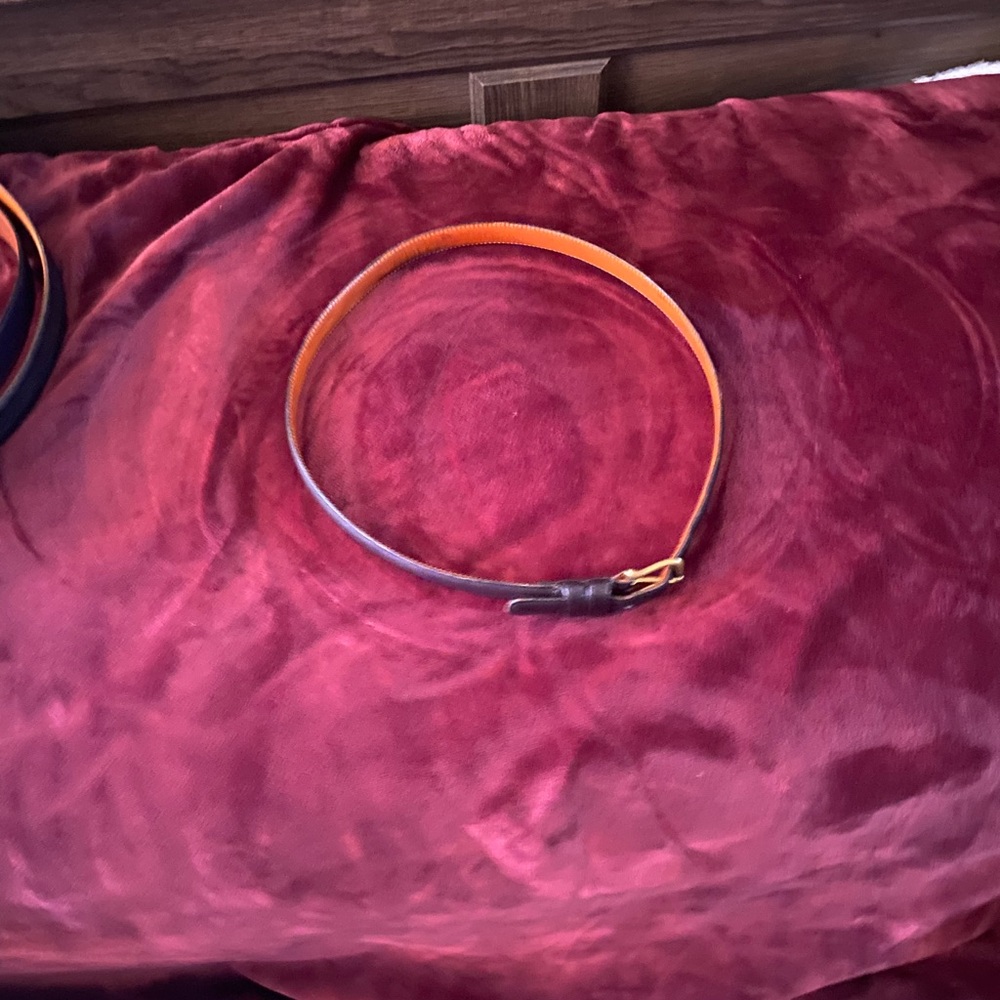 Coach Brown and Orange Leather Belt